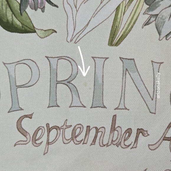 Brooks Brothers Silk Scarf Four Seasons of Flowers Purple Grey - Picture 6 of 16